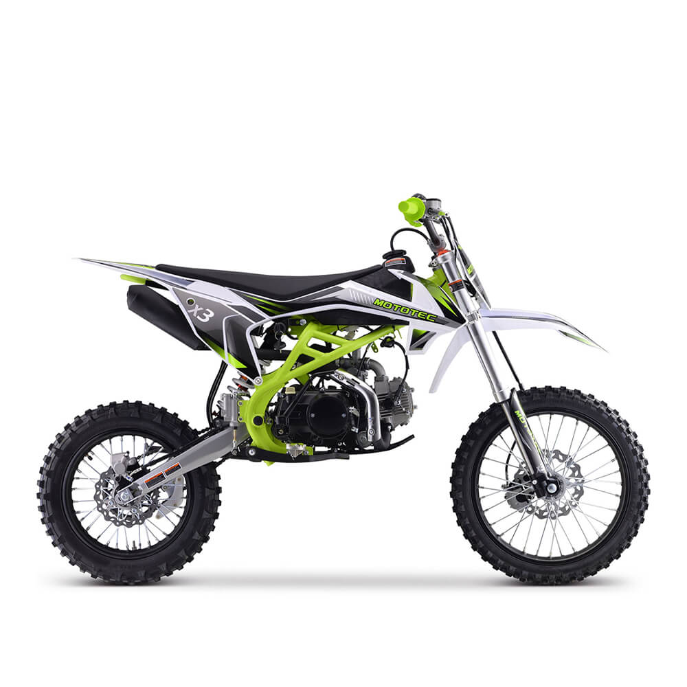 MotoTec X3 125CC 4-Stroke Green Gas-Powered Dirt Bike (95731462) - Energize Trek