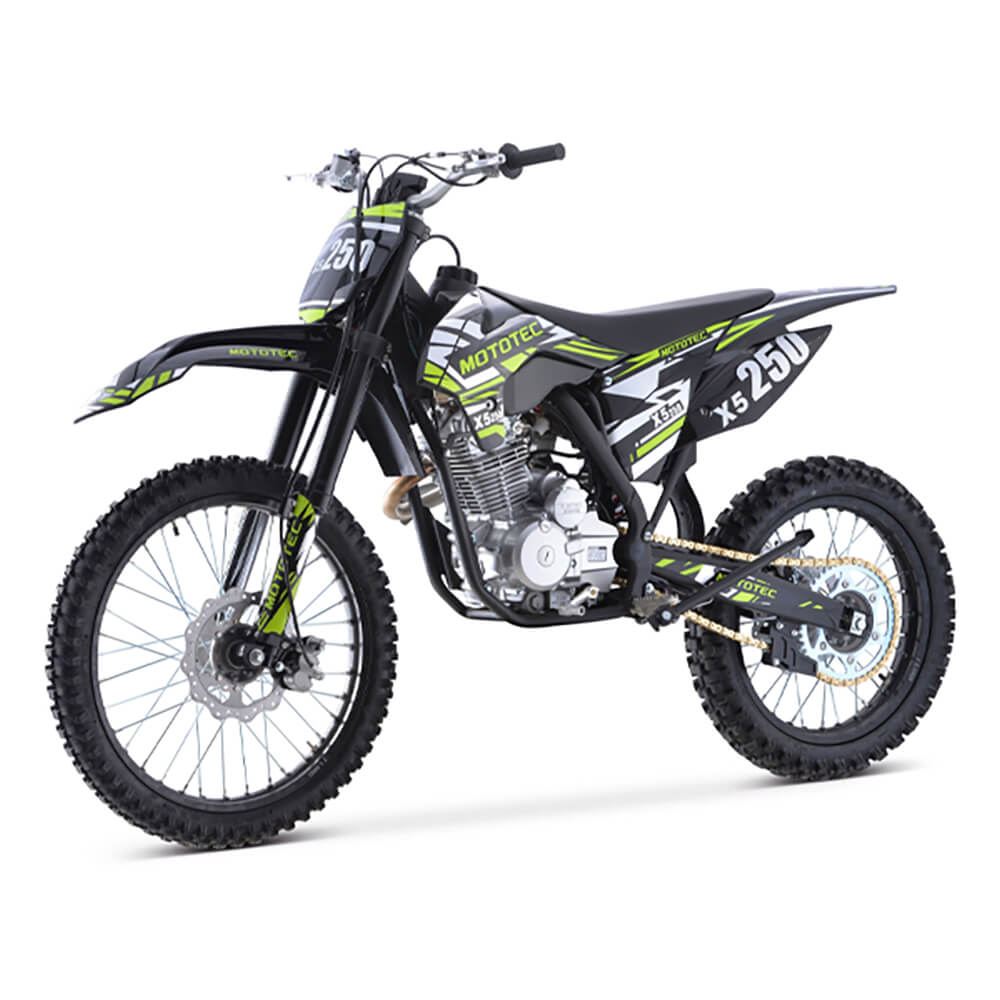 MotoTec X5 250CC 4-Stroke High-Performance Off-Road Gas Dirt Bike, Black (SAK39425) - Energize Trek