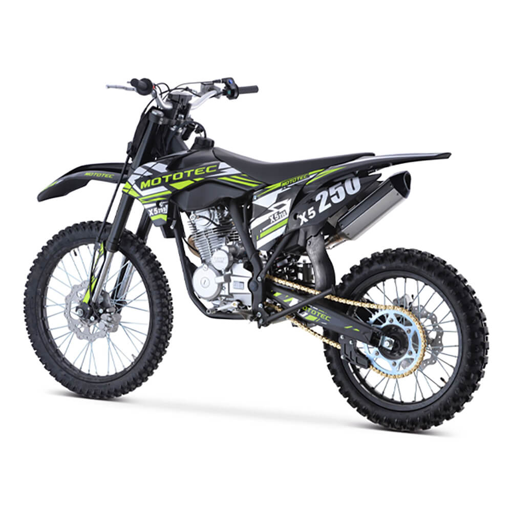 MotoTec X5 250CC 4-Stroke High-Performance Off-Road Gas Dirt Bike, Black (SAK39425) - Energize Trek