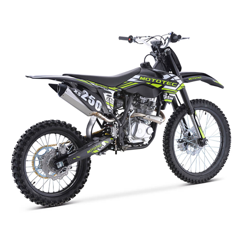 MotoTec X5 250CC 4-Stroke High-Performance Off-Road Gas Dirt Bike, Black (SAK39425) - Energize Trek