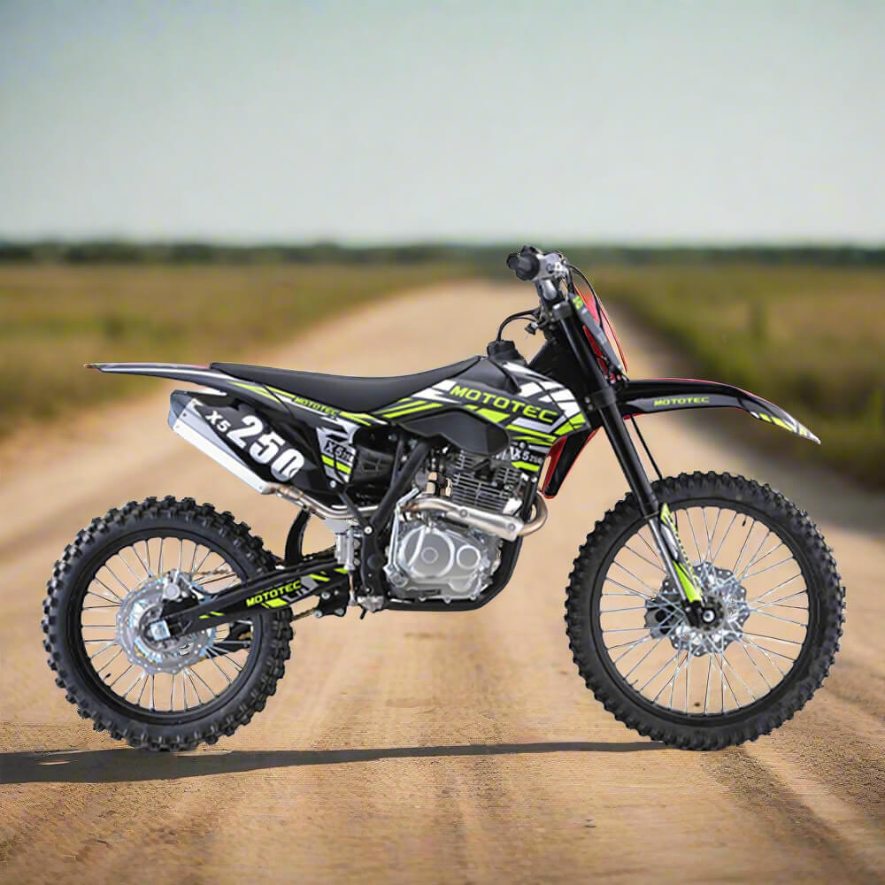 MotoTec X5 250CC 4-Stroke High-Performance Off-Road Gas Dirt Bike, Black (SAK39425) - Energize Trek