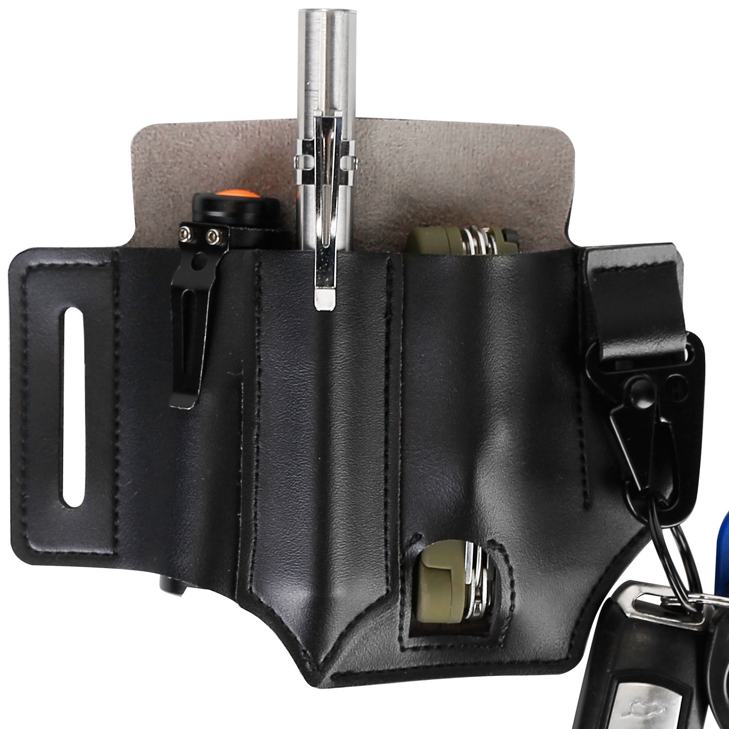 Multi-tool Sheath for Belt Leather EDC Pocket Organizer for Men EDC Leather Pouch Flashlight Sheath - Energize Trek