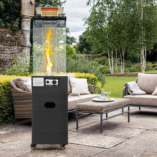 40000 BTU Patio Heater Outdoor Propane Gas Heater with Cover and Wheels-Black-0