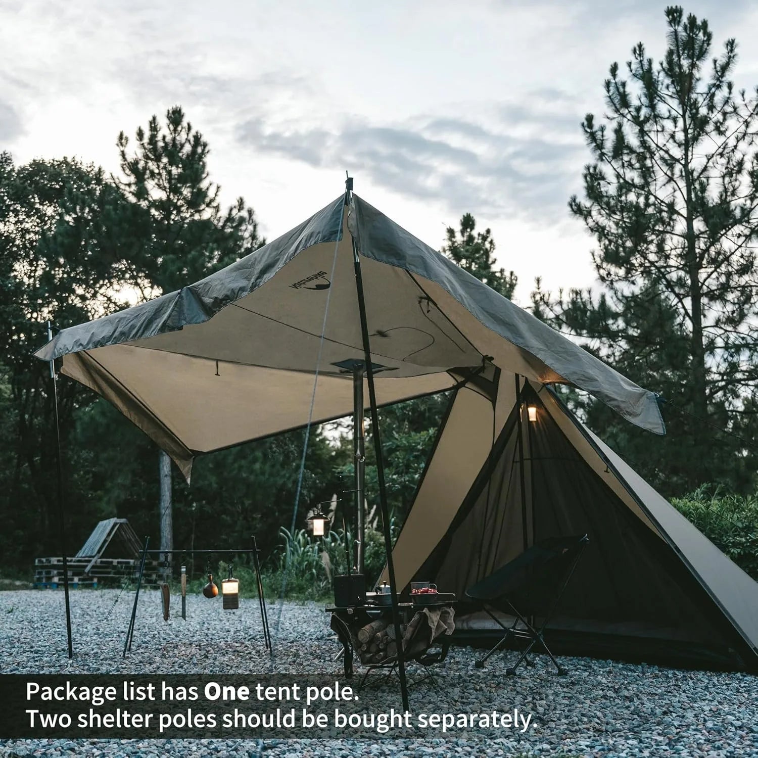 Naturehike Ultralight Camping Tent Chimney Window Teepee Pyramid - Energize Trek