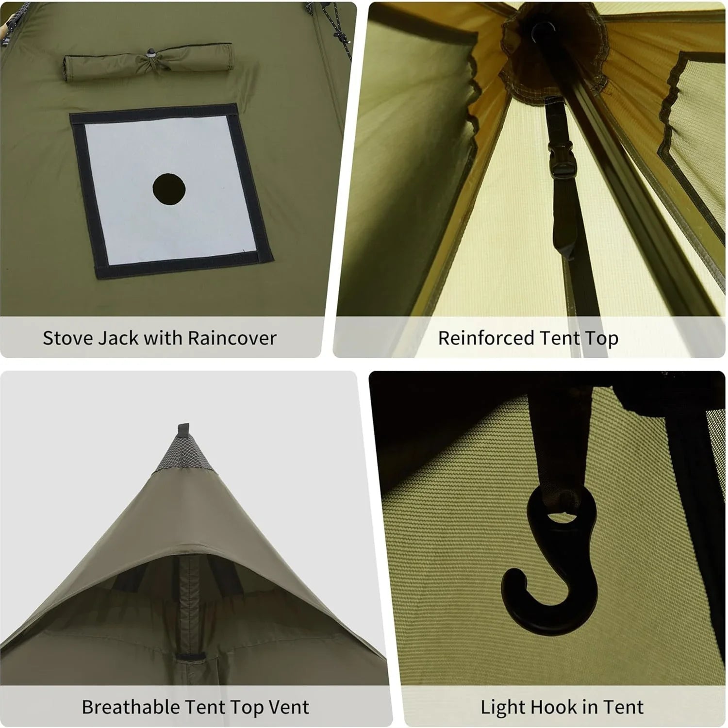 Naturehike Ultralight Camping Tent Chimney Window Teepee Pyramid - Energize Trek