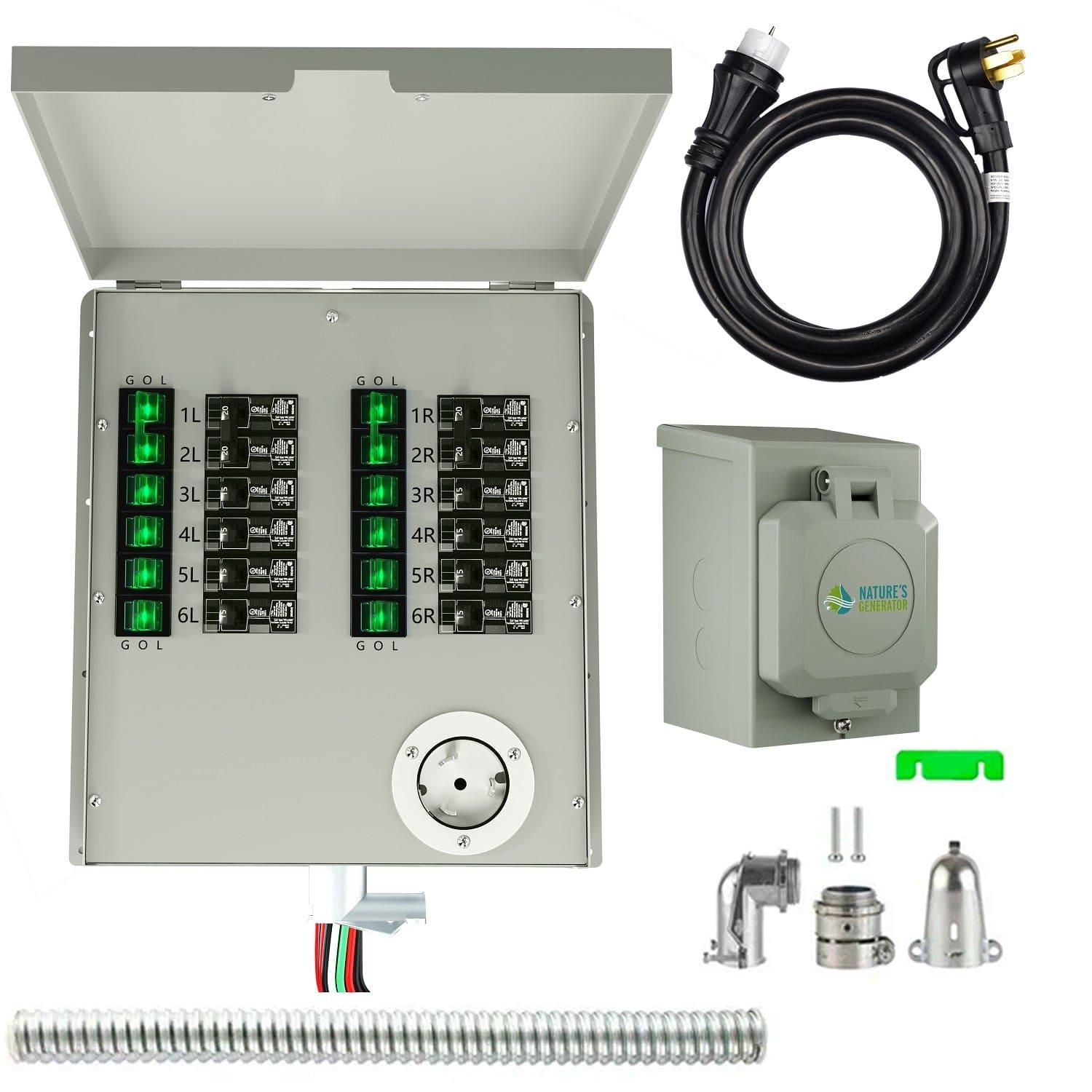 Nature's Generator 12-Circuit 120/240V 50A Non-Automatic Power Transfer Switch - Energize Trek