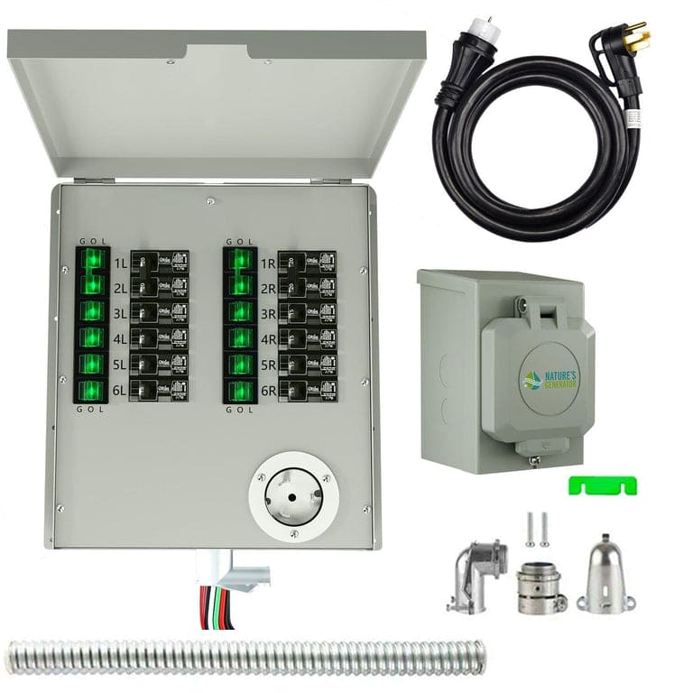 Nature's Generator Lithium 6000 and Transfer Switch - Energize Trek