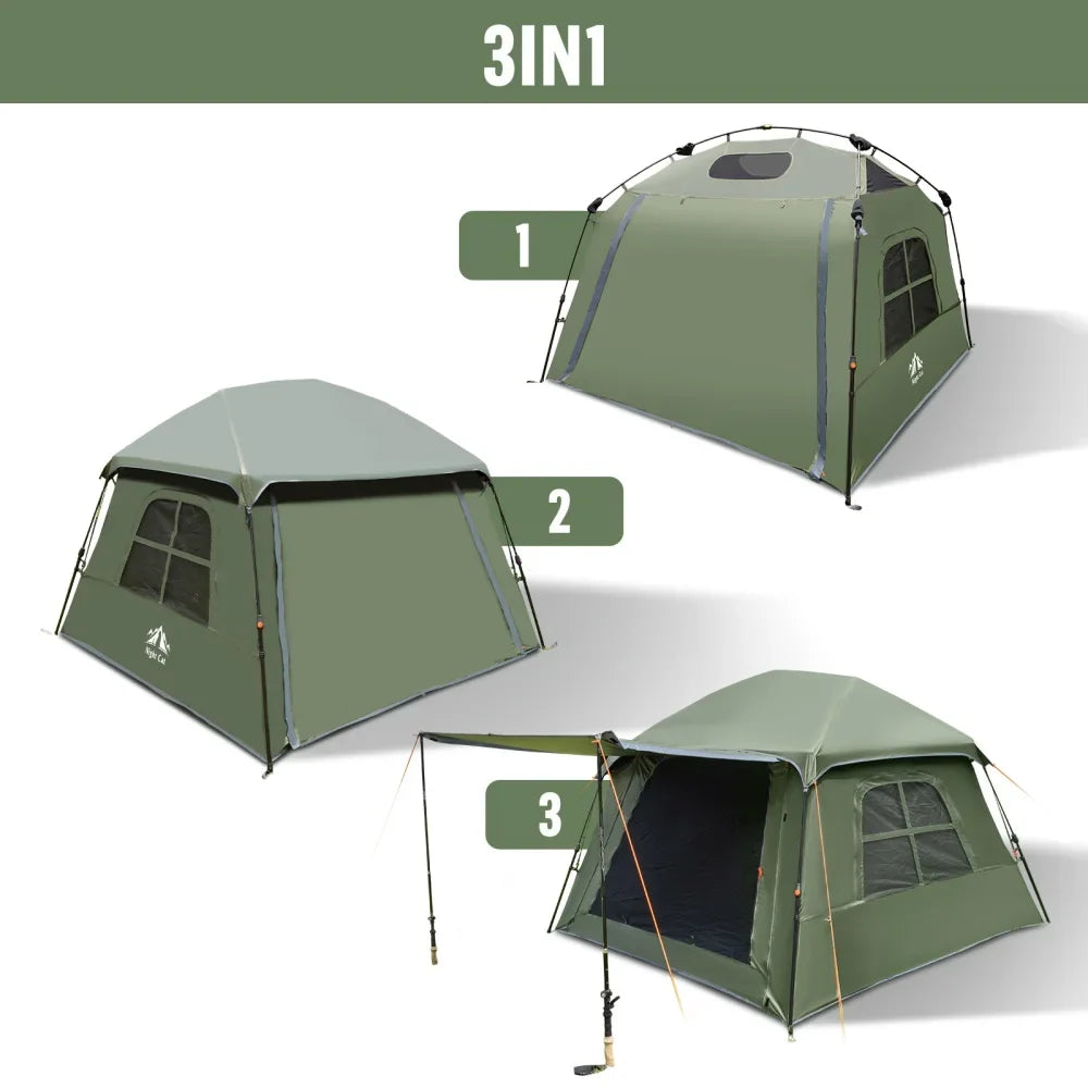 Night Cat Dark Room 4 Person Pop Up Tent Waterproof - Energize Trek