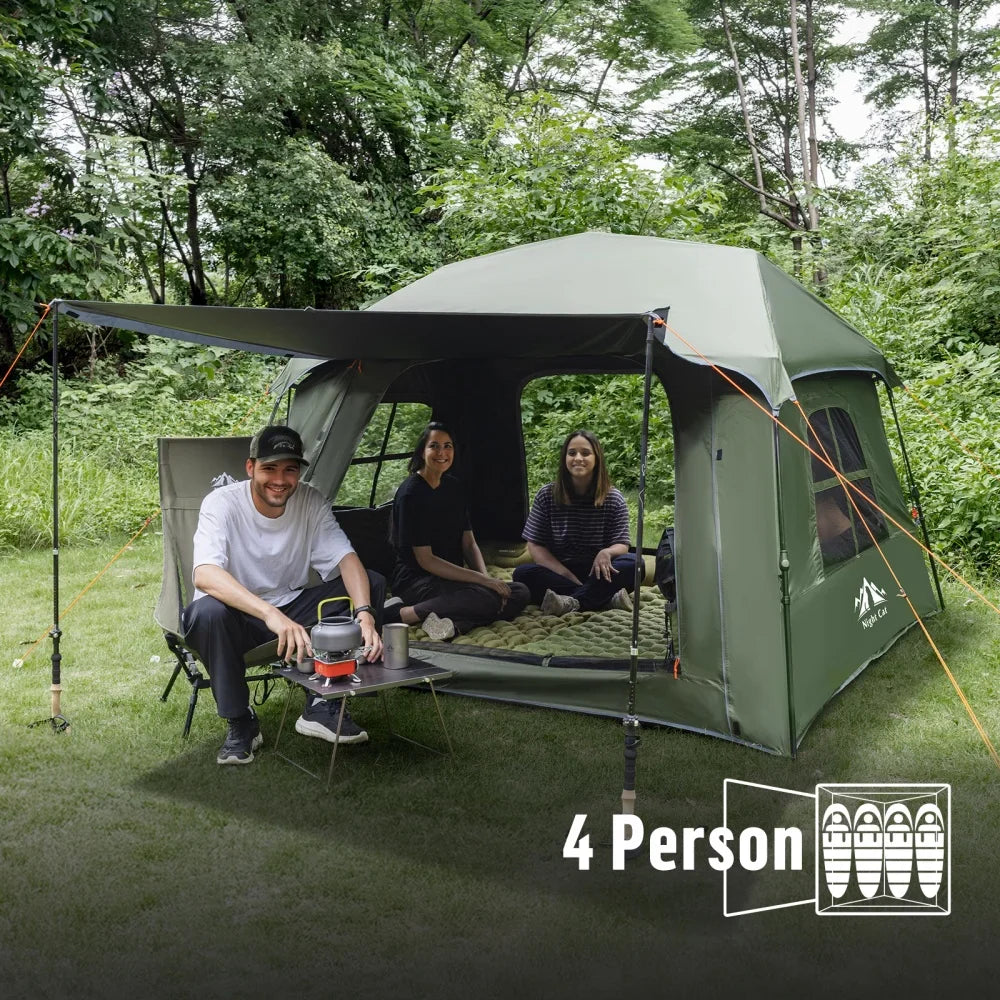 Night Cat Dark Room 4 Person Pop Up Tent Waterproof - Energize Trek