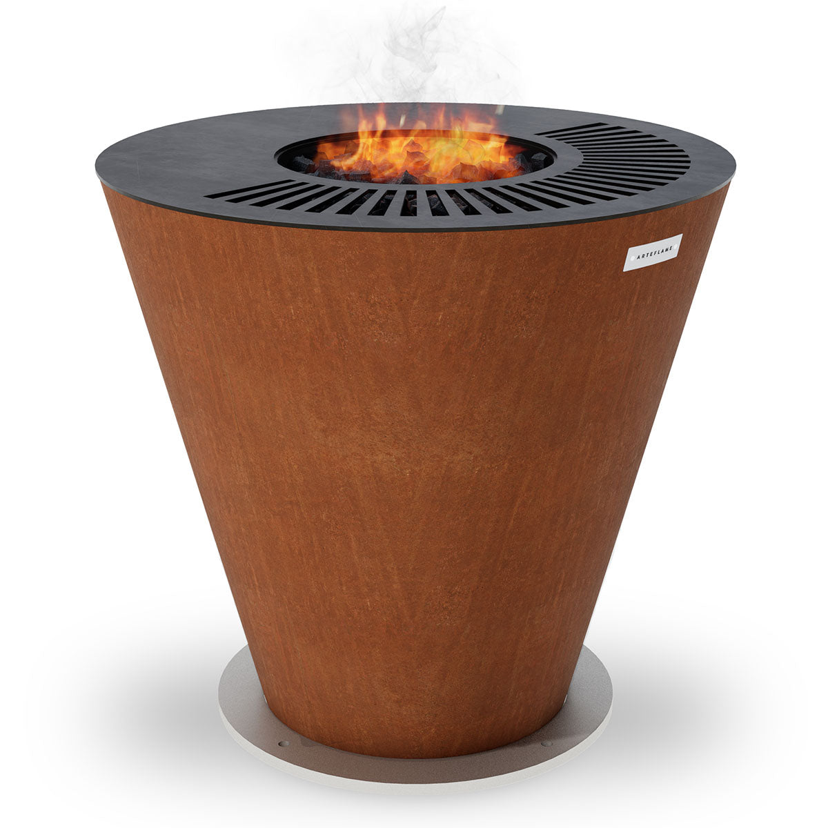 Arteflame Park Series — One-Piece CORTEN Steel Park Grill (30″ / 40″) with Half Griddle + Half Grill - Energize Trek