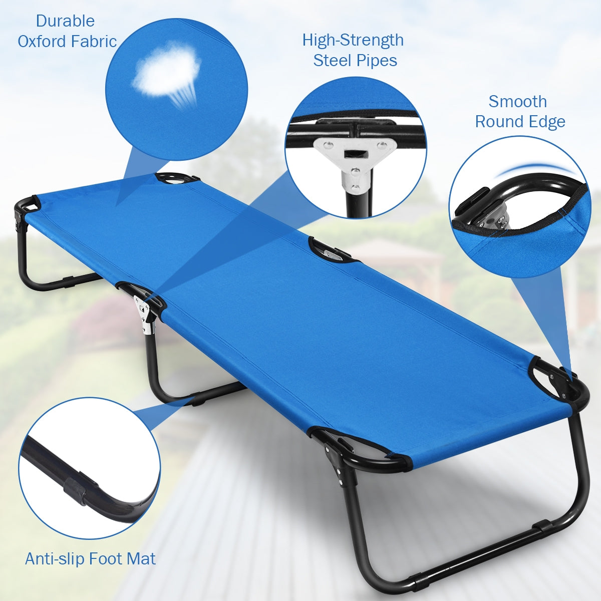 Outdoor Folding Camping Bed for Sleeping Hiking Travel-Black - Energize Trek