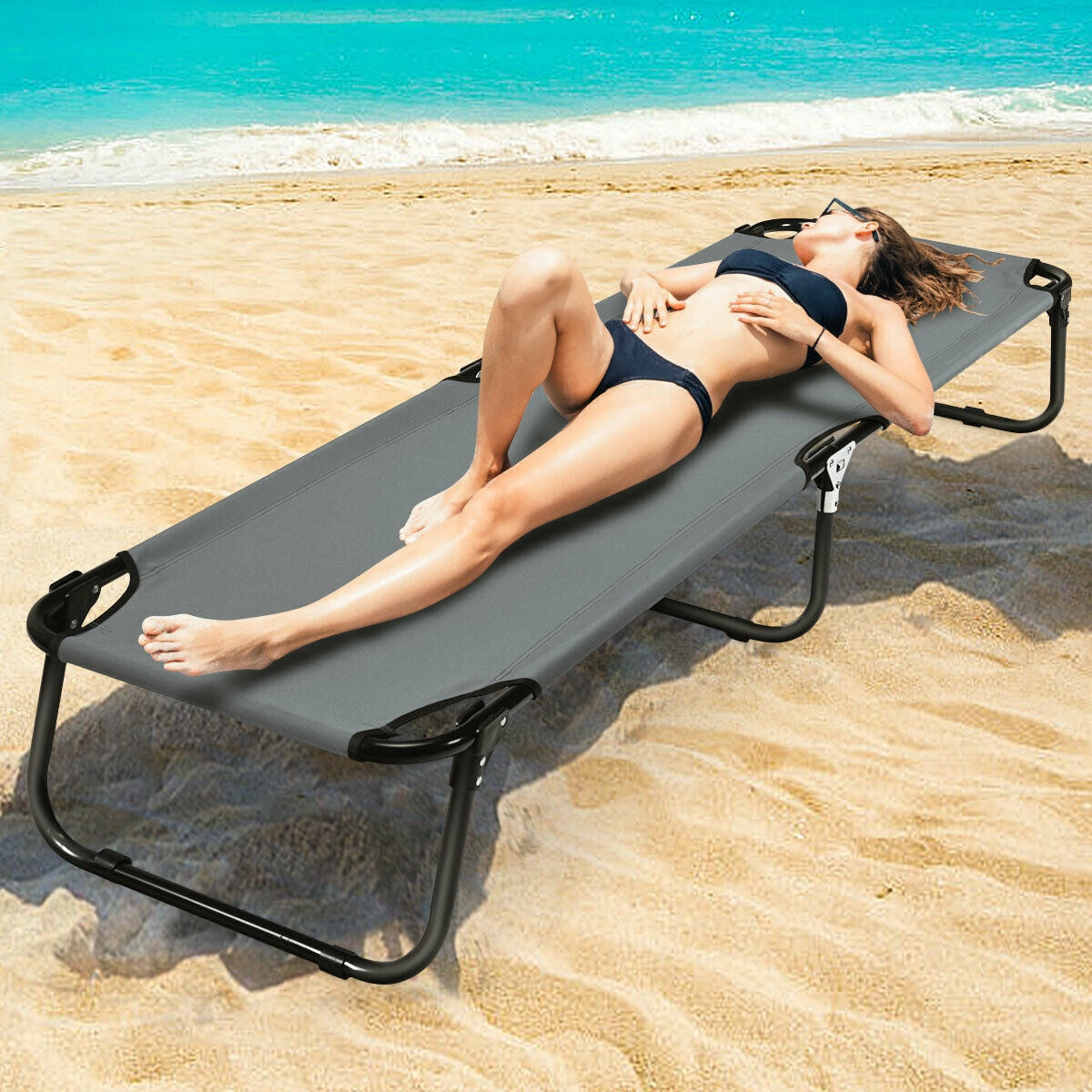 Outdoor Folding Camping Bed for Sleeping Hiking Travel-Black - Energize Trek