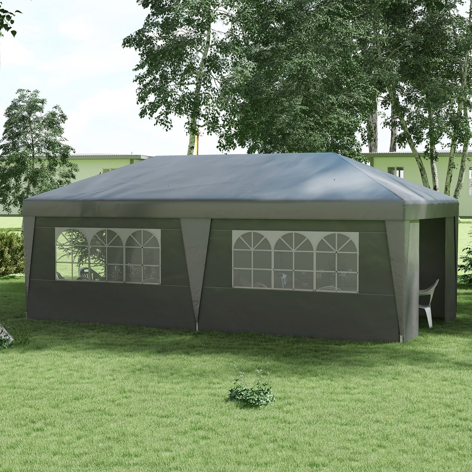 Outsunny 10' X 19.5' Pop Up Canopy Tent With Sidewalls, Height Adjustable Large Party Tent Event She - Energize Trek