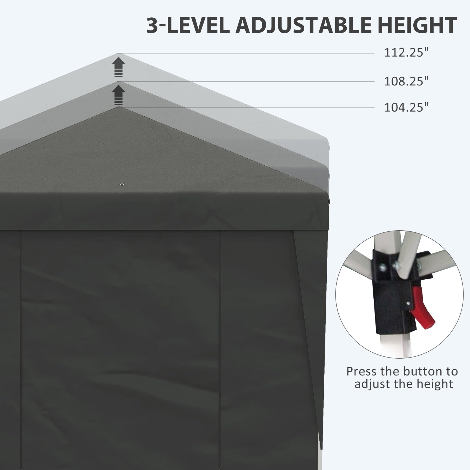 Outsunny 10' X 19.5' Pop Up Canopy Tent With Sidewalls, Height Adjustable Large Party Tent Event She - Energize Trek