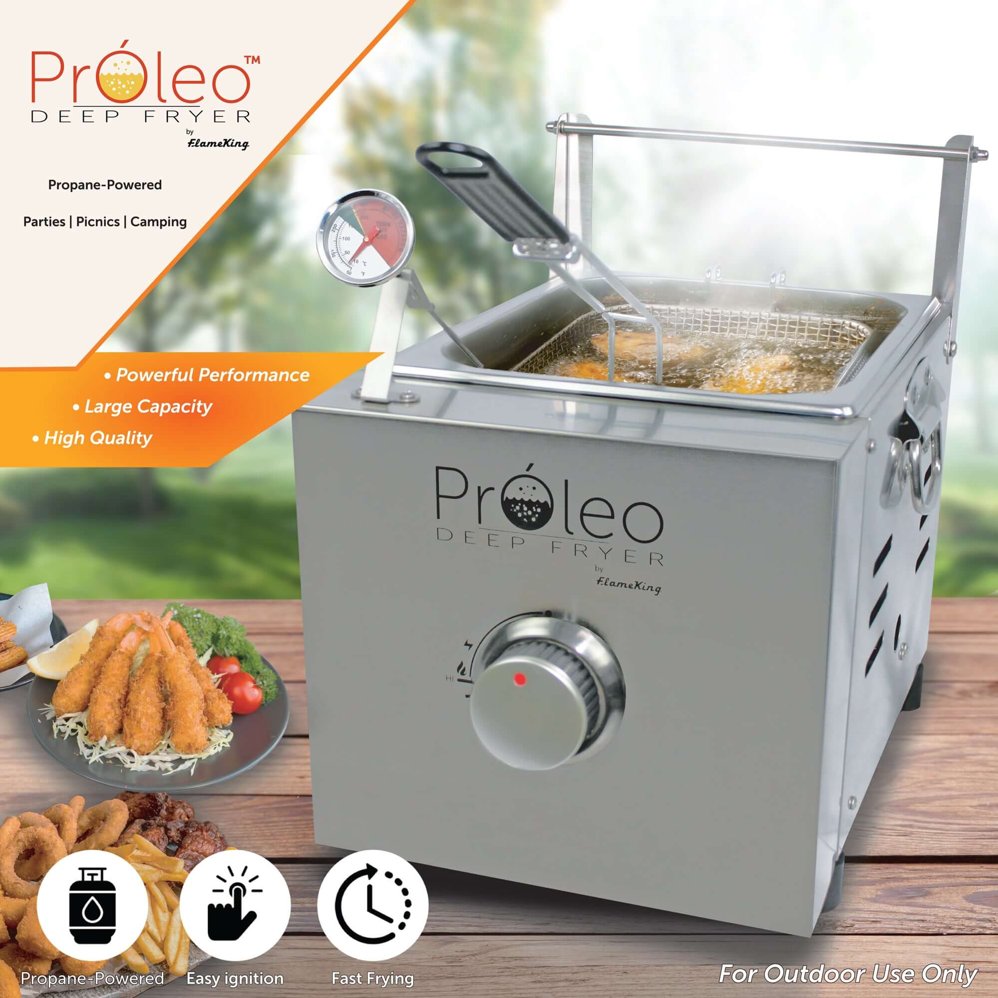 Flame King Proleo Portable Propane Deep Fryer - Energize Trek