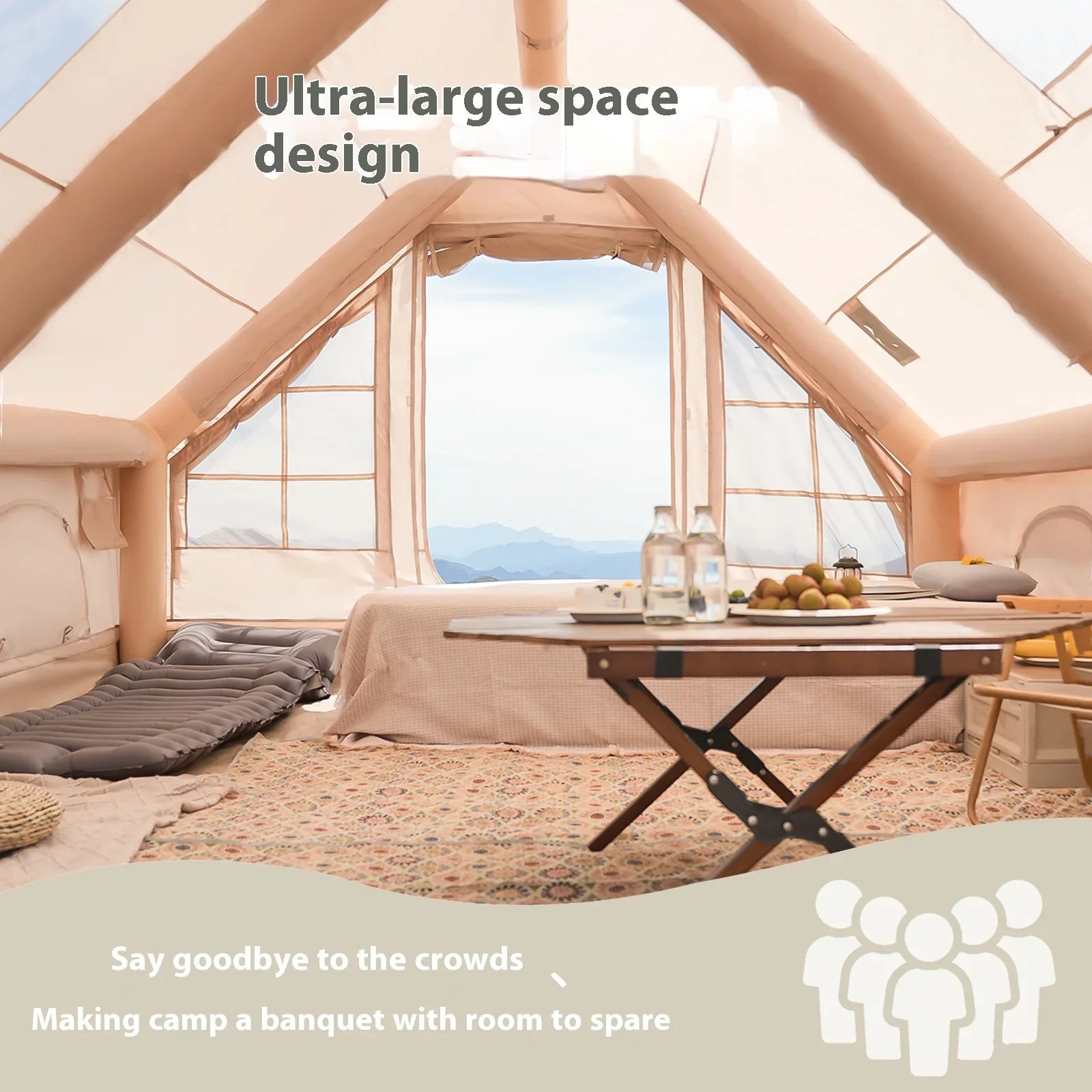 Pakicetus Inflatable Family Camping Tent With Stove Plug - Energize Trek