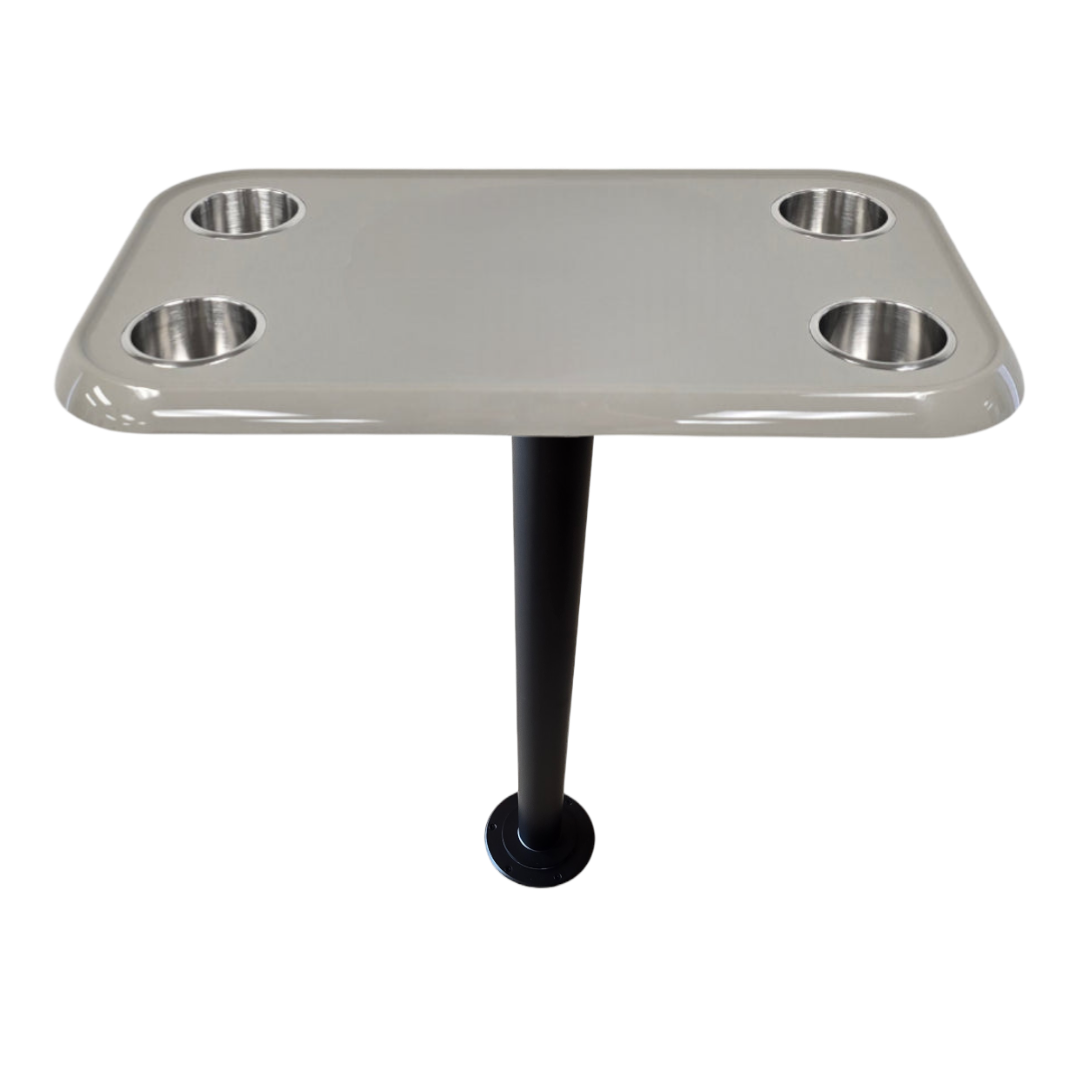 RV Side Tables | RV End Tables - Table Set - 6" Flush Mount Floor Plate / Anti Wobble, Cocktail Design (6 colors)