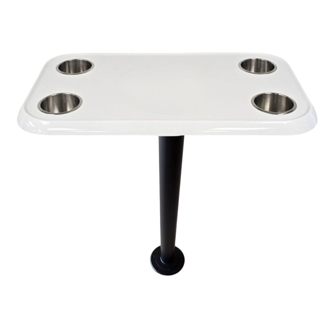 RV Side Tables | RV End Tables - Table Set - 6" Flush Mount Floor Plate / Anti Wobble, Cocktail Design (6 colors)