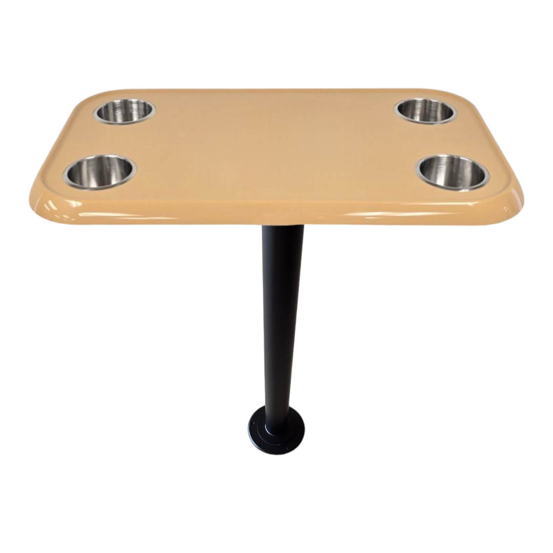 RV Side Tables | RV End Tables - Table Set - 6" Flush Mount Floor Plate / Anti Wobble, Cocktail Design (6 colors)