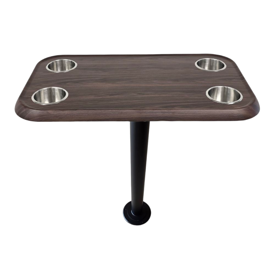 RV Side Tables | RV End Tables - Table Set - 6" Flush Mount Floor Plate / Anti Wobble, Cocktail Design (6 colors)