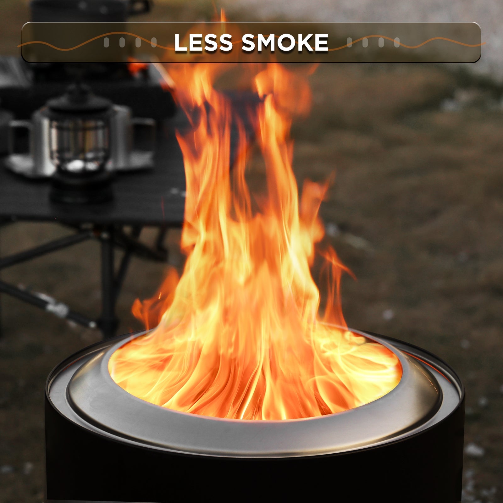 Pluto R19-PG Smokeless Outdoor Fire Pit -  Painted Black - Energize Trek