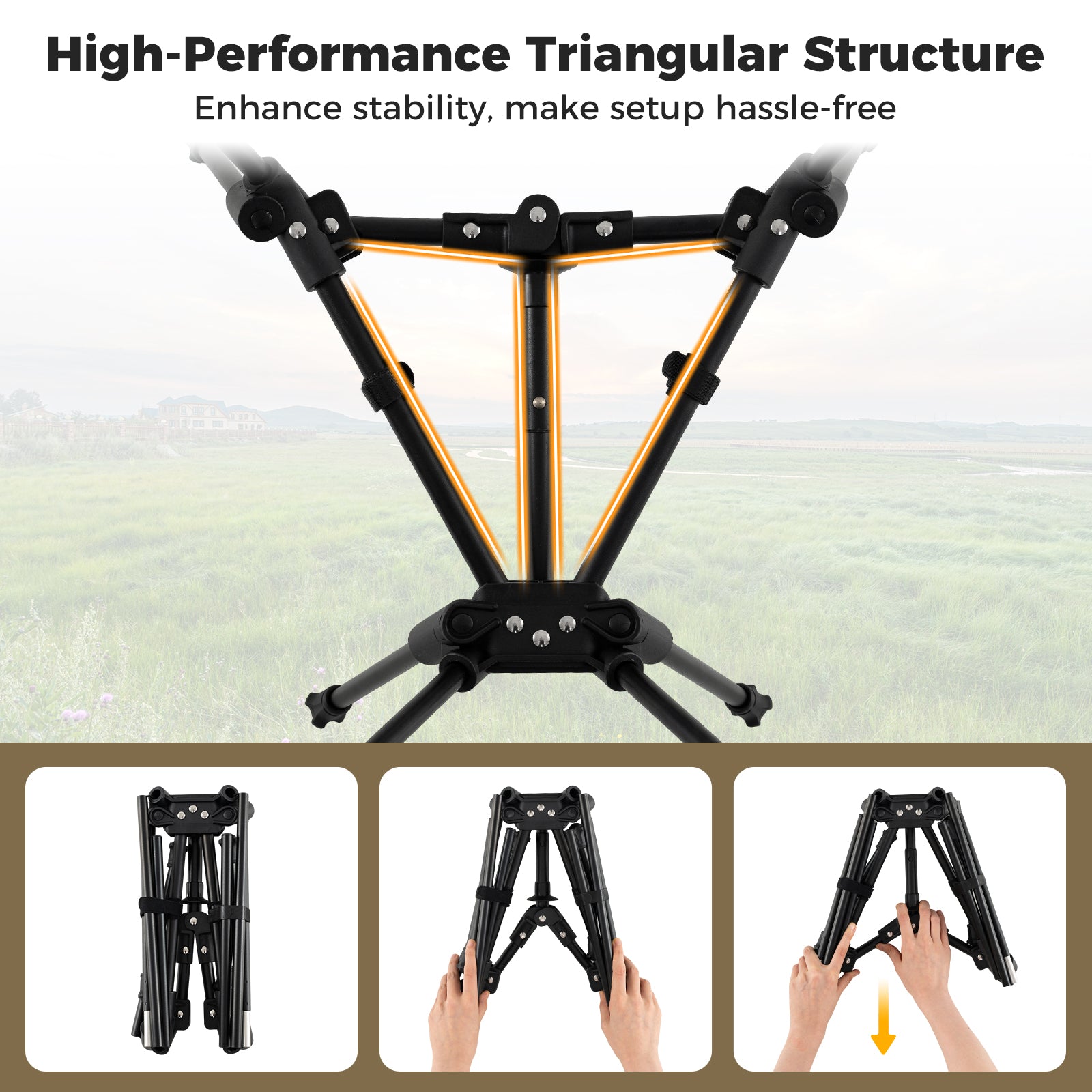 Portable Camping Chair with Compact Carrying Bag-Coffee - Energize Trek