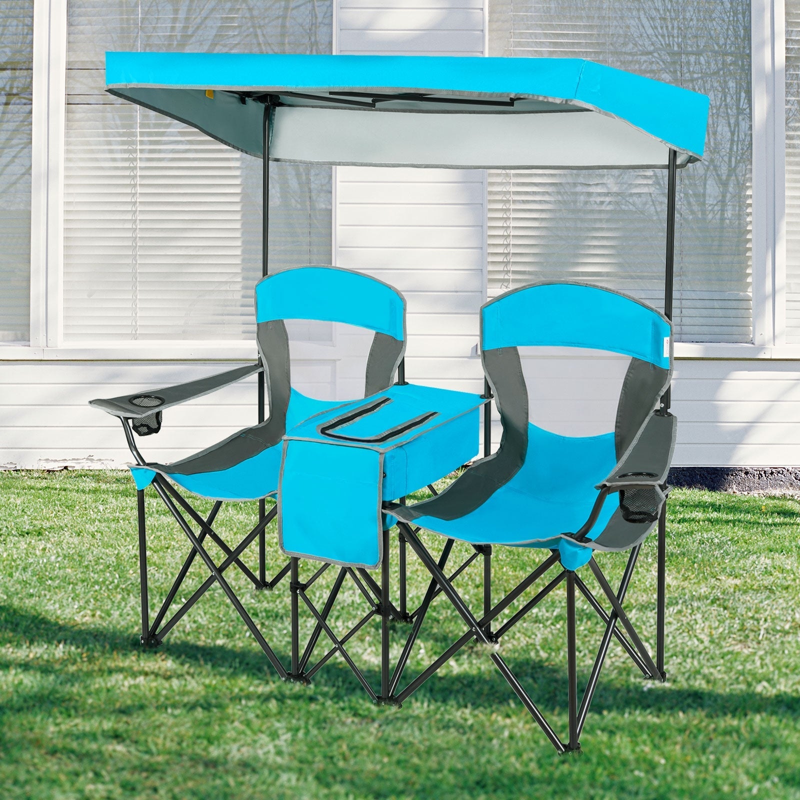 Portable Folding Camping Canopy Chairs with Cup Holder - Energize Trek
