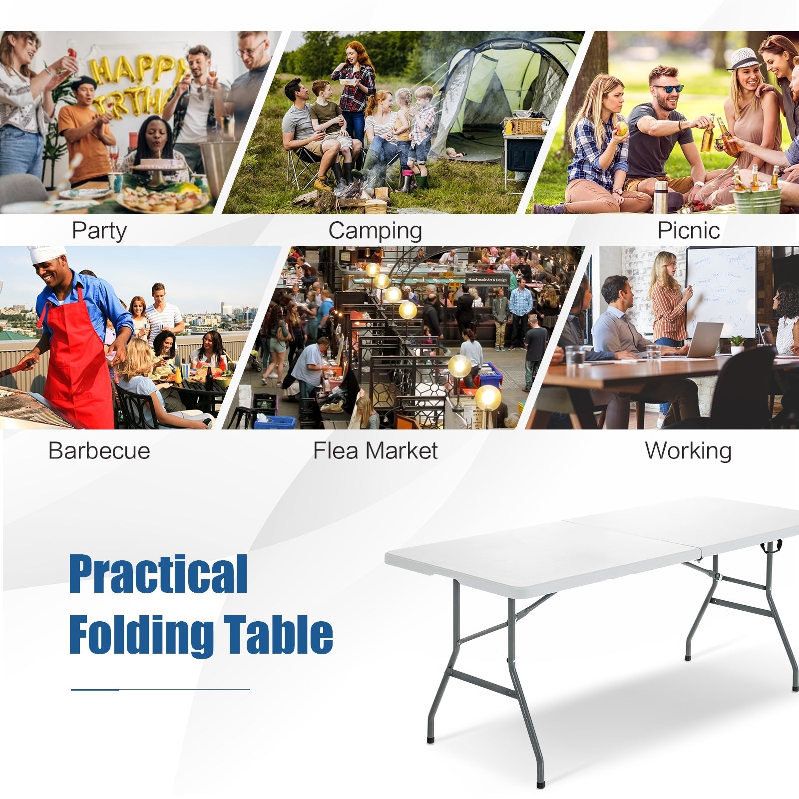 Portable Folding Camping Table with Carrying Handle - Energize Trek