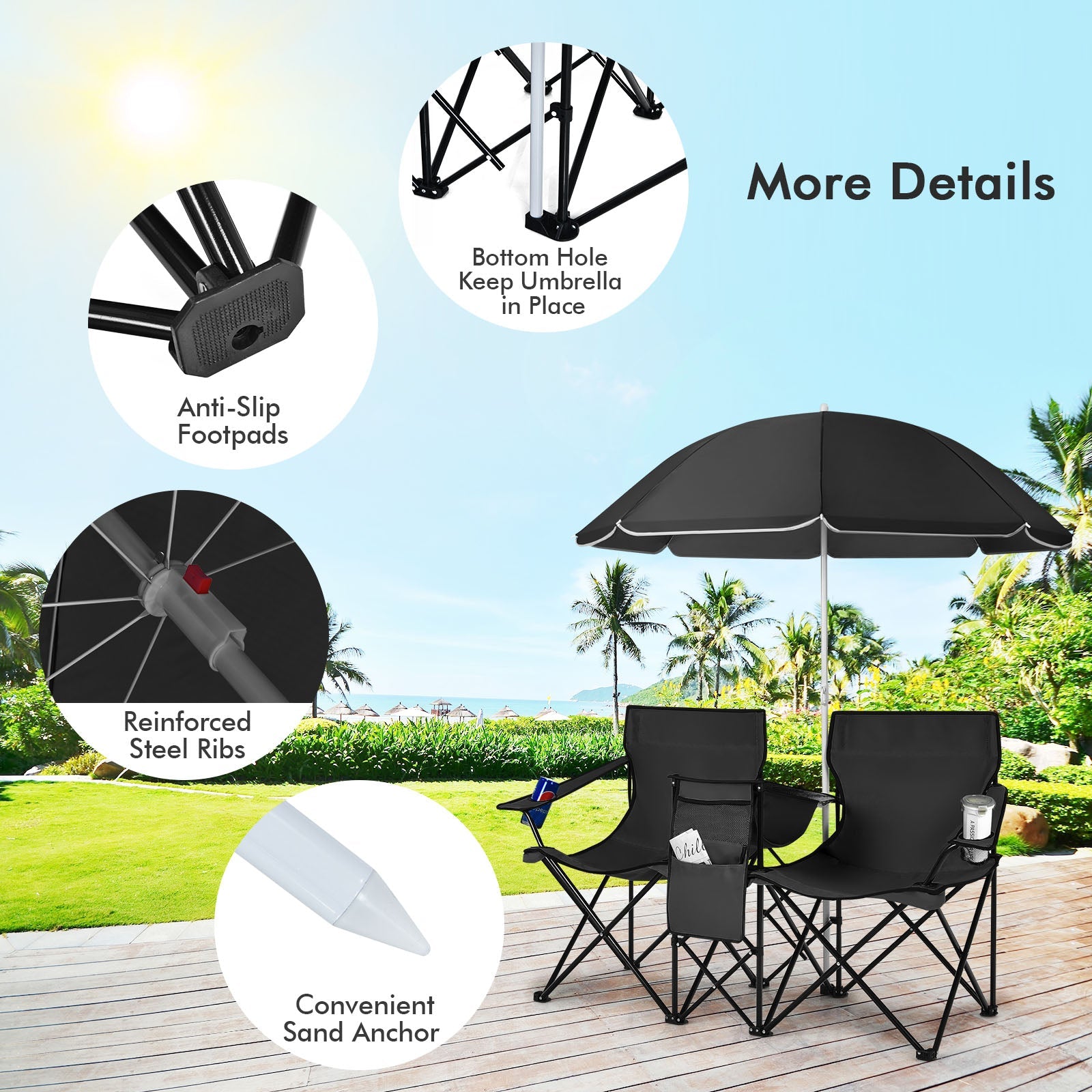 Portable Folding Picnic Double Chair - Energize Trek