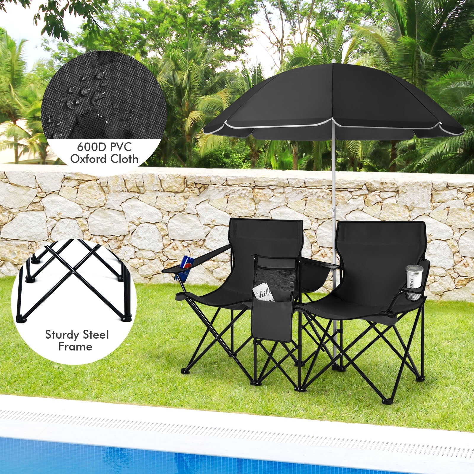Portable Folding Picnic Double Chair - Energize Trek