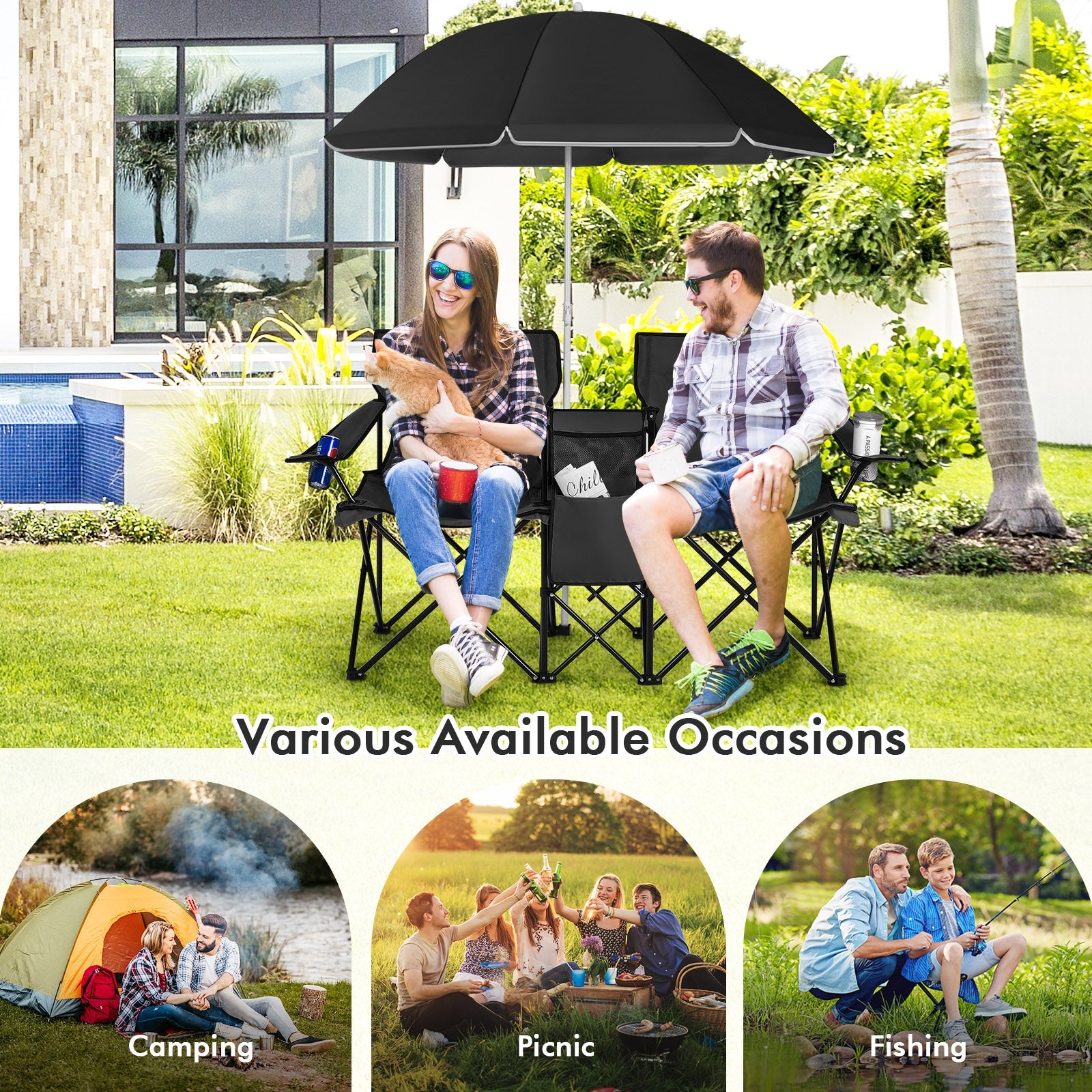 Portable Folding Picnic Double Chair - Energize Trek