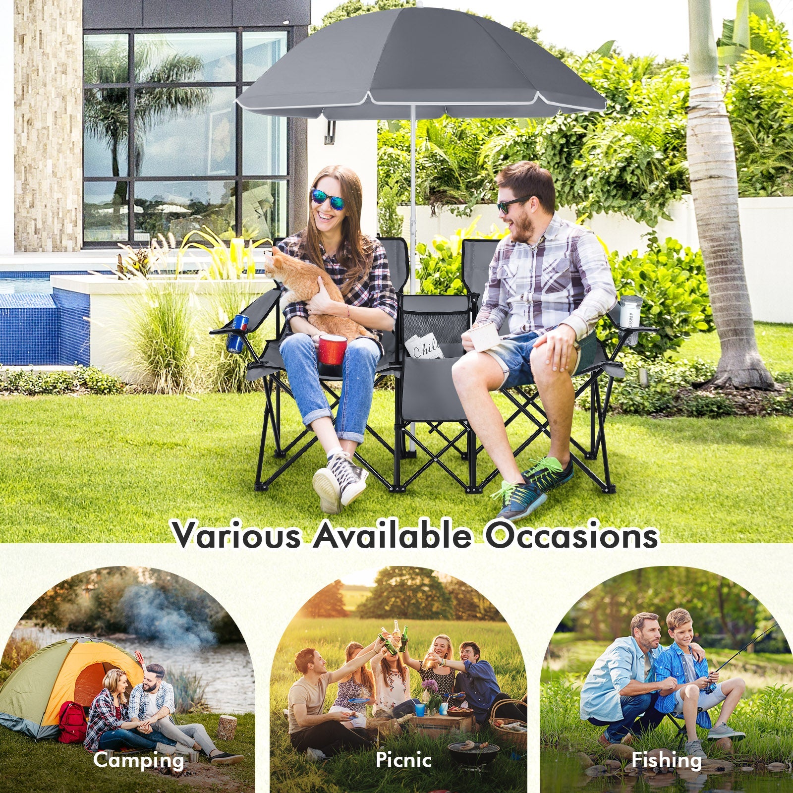 Portable Folding Picnic Double Chair - Energize Trek