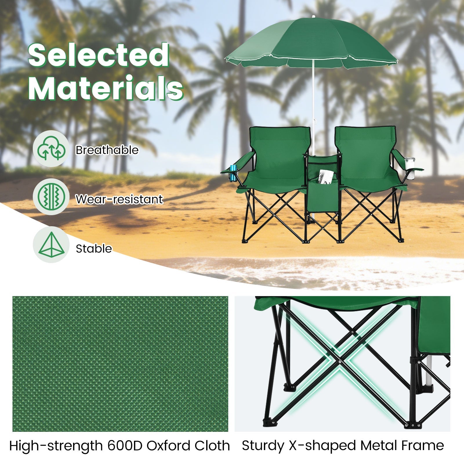 Portable Folding Picnic Double Chair - Energize Trek