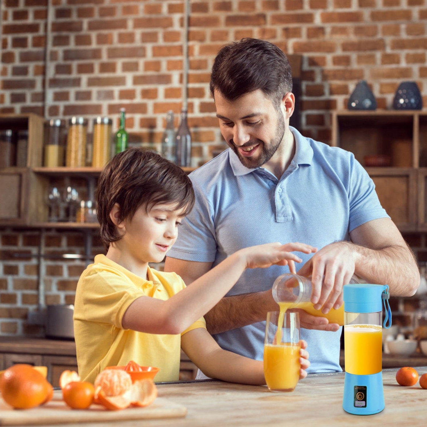 Portable Juicer Blender USB Rechargeable Juicer Cup Fruit Baby Food Mixing Machine w/ 6 Blades Powerful Motor - Energize Trek