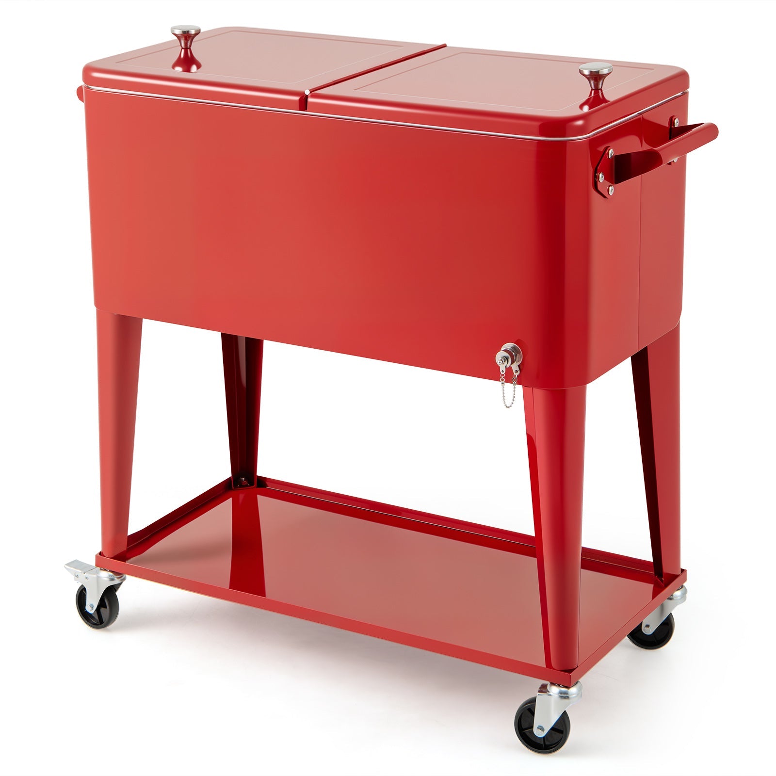 Portable Patio Cooler with Bottom Storage Shelf and Bottle Opener - Energize Trek