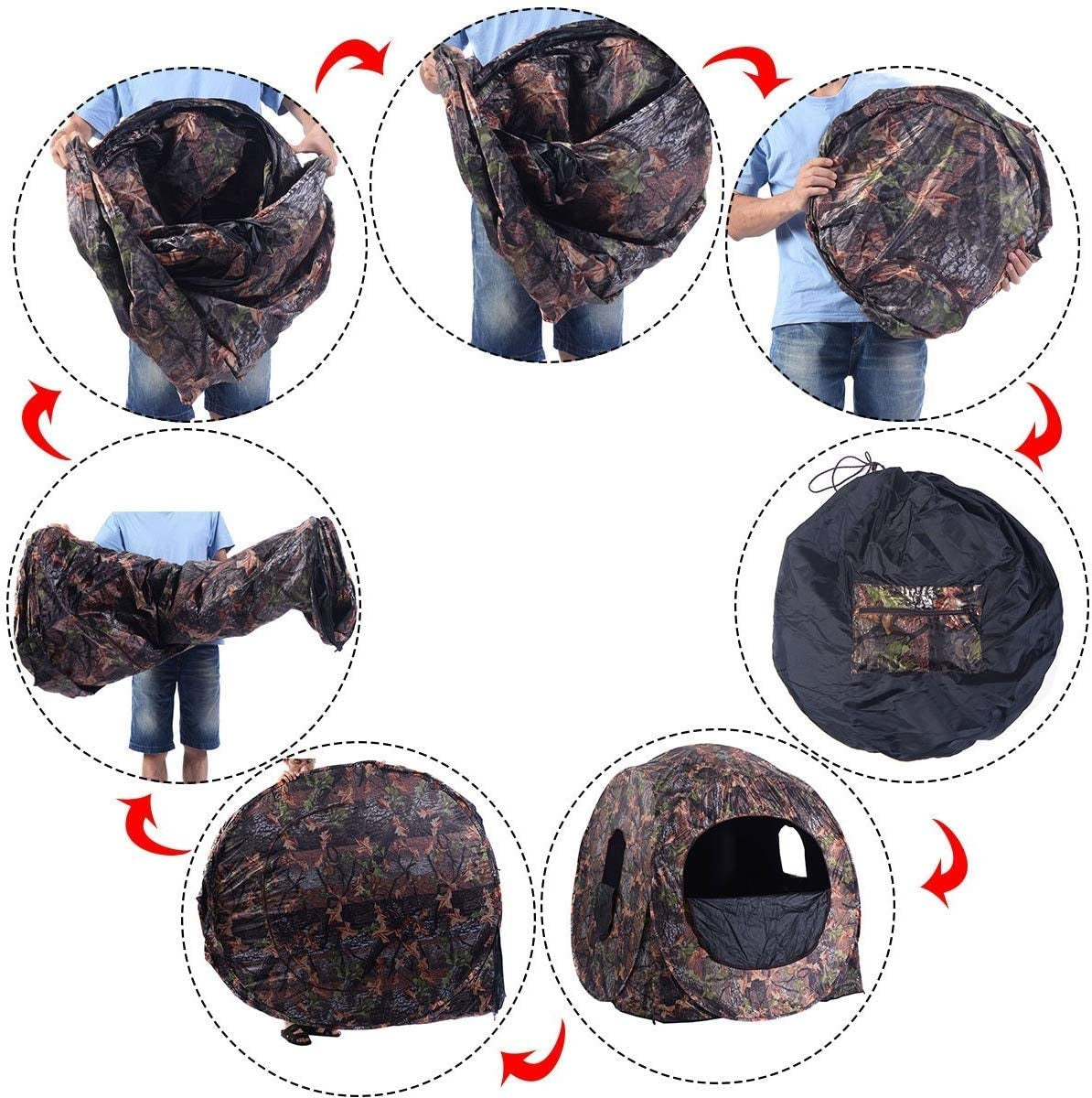 Portable Pop up Ground Camo Blind Hunting Enclosure - Energize Trek