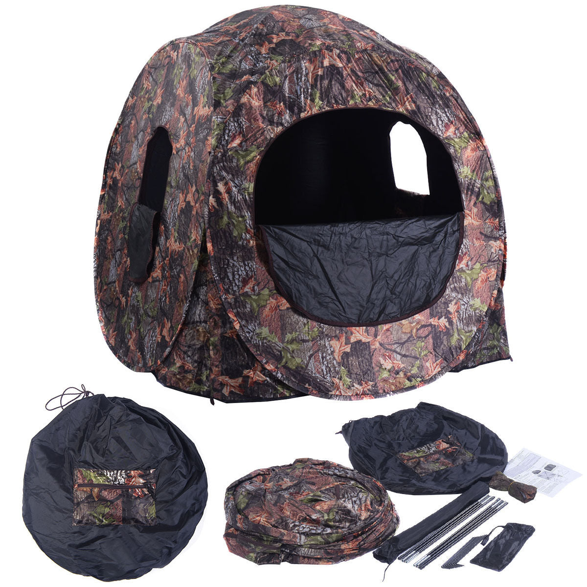 Portable Pop up Ground Camo Blind Hunting Enclosure - Energize Trek