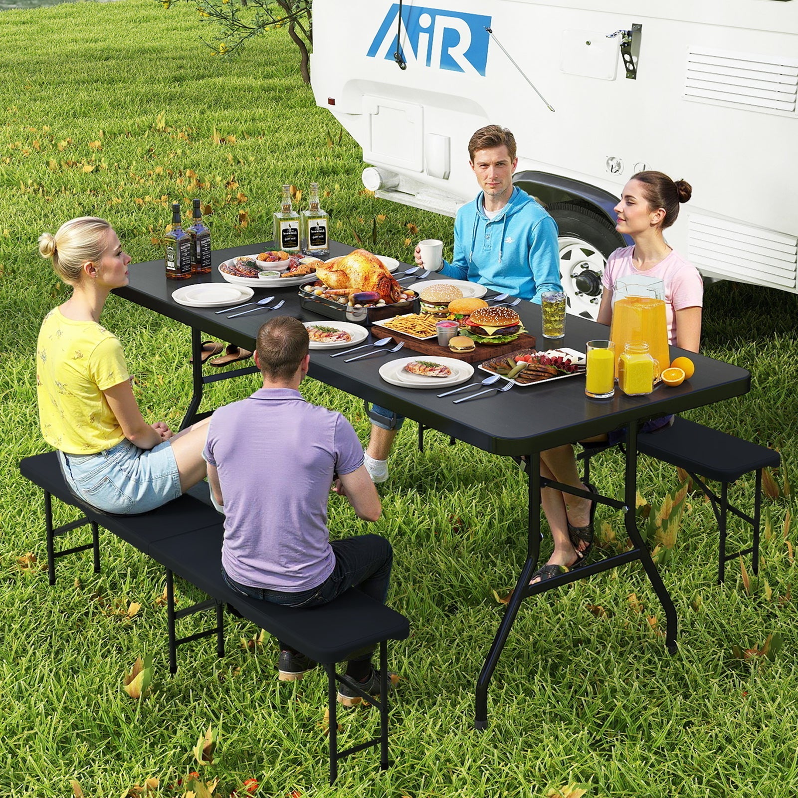Portable Folding Camping Table with Carrying Handle