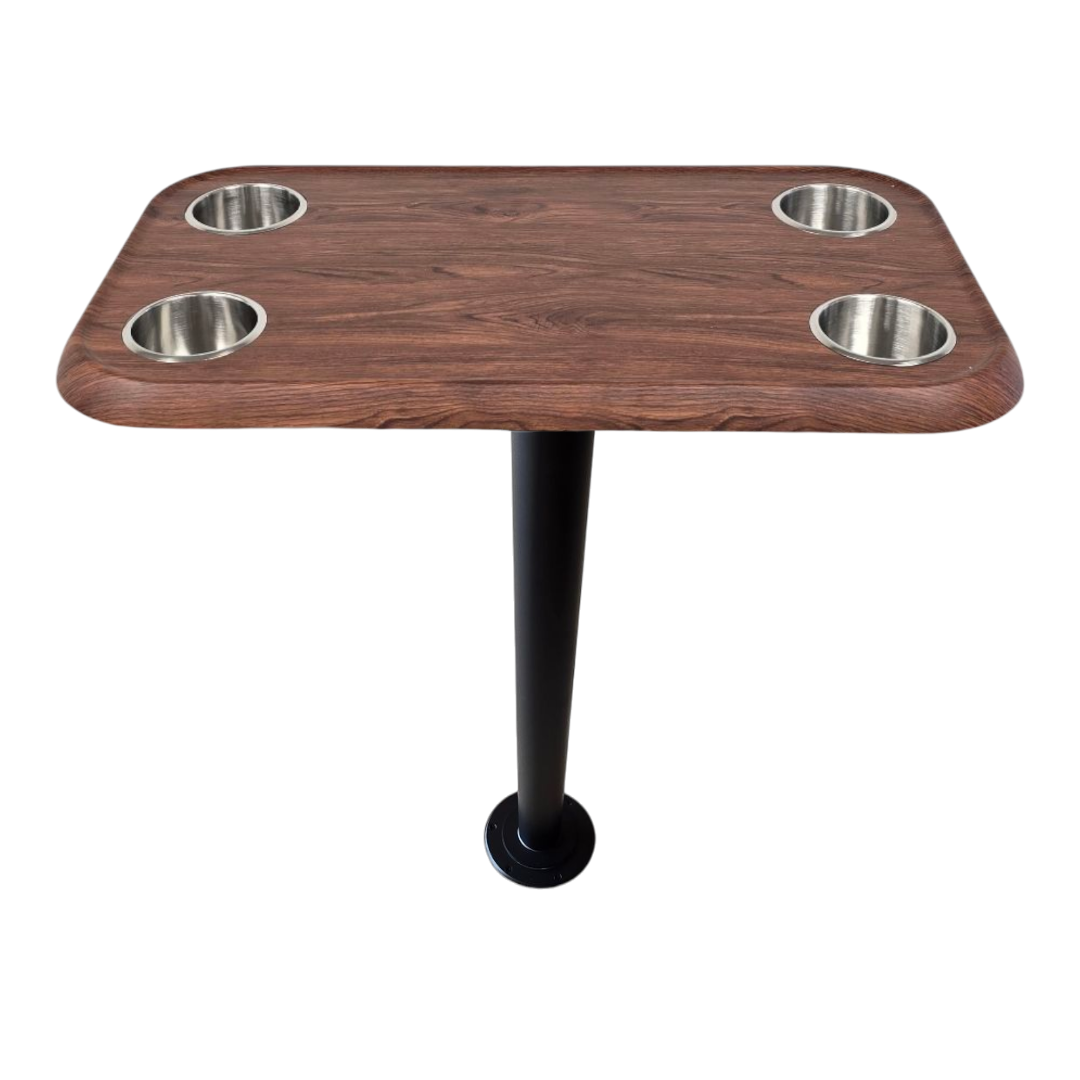 RV Side Tables | RV End Tables - Table Set - 6" Flush Mount Floor Plate / Anti Wobble, Cocktail Design (6 colors) - Energize Trek
