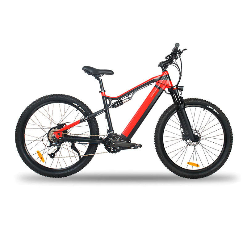 Red 500W Electric Ebike - 27.5 Inch Electric Mountain Bicycle 48V 27 Speed - Bafang Motor - Energize Trek