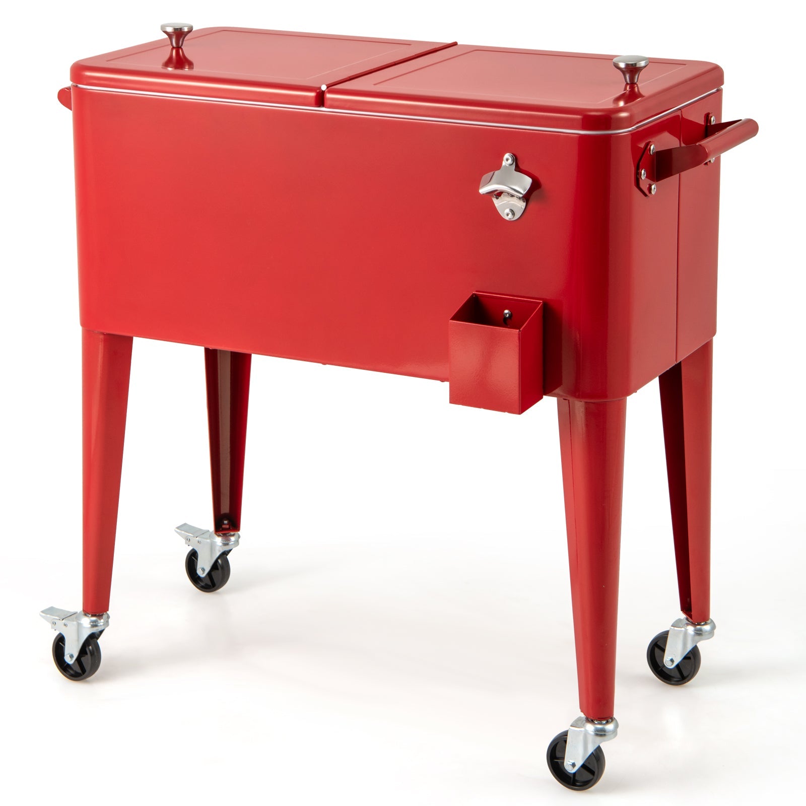 Red Portable Outdoor Patio Cooler Cart - Energize Trek