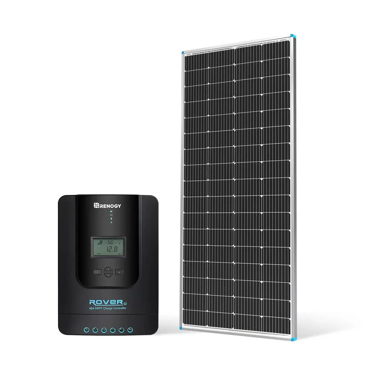 Renogy 200 Watt 12 Volt Monocrystalline Solar Panel with 40 Amp MPPT Charge Controller - Energize Trek