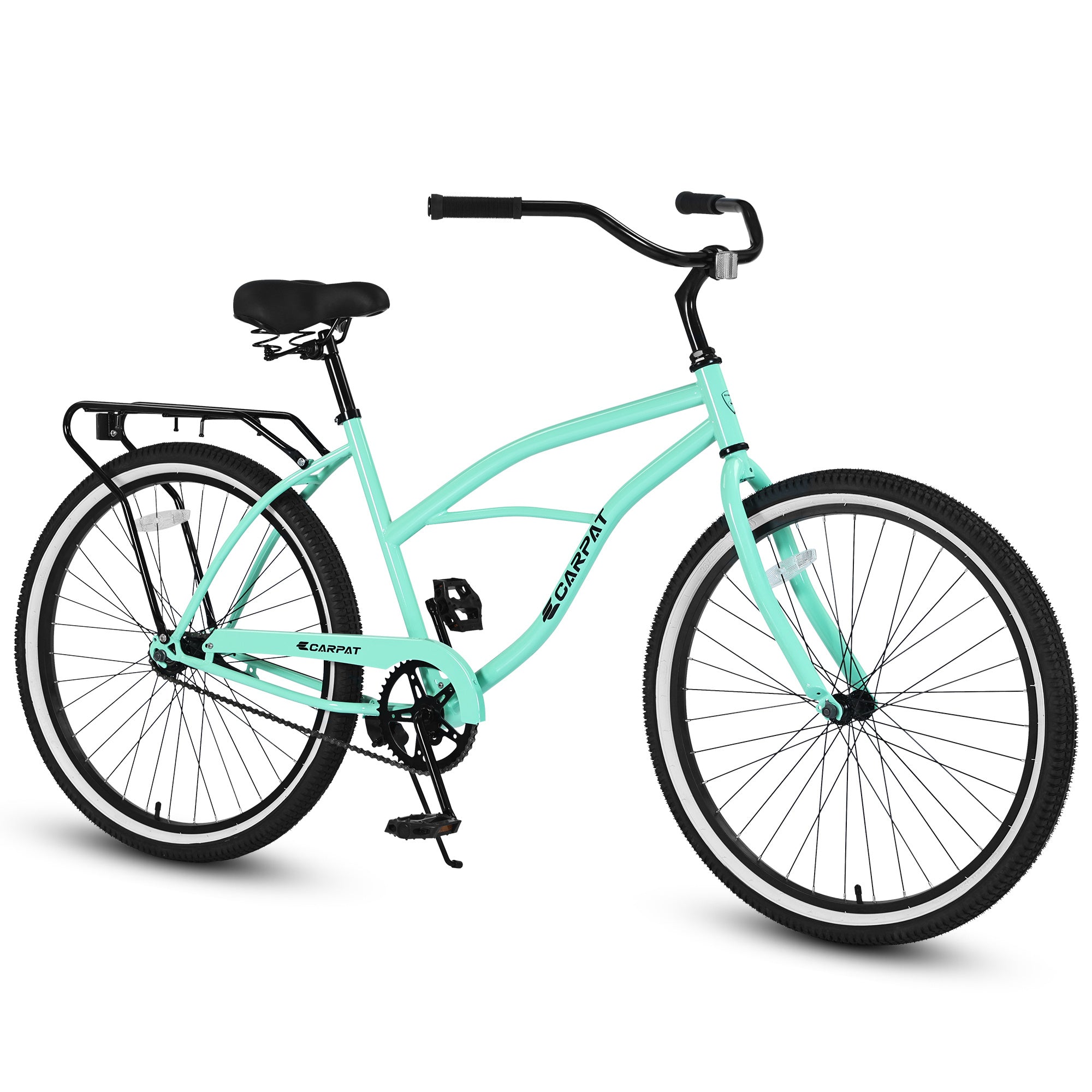S26204 26 Inch Beach Cruiser Bike For Men And Women, Steel Frame, Single Speed Drivetrain, Upright Comfortable Rides, Multiple Colors - Energize Trek