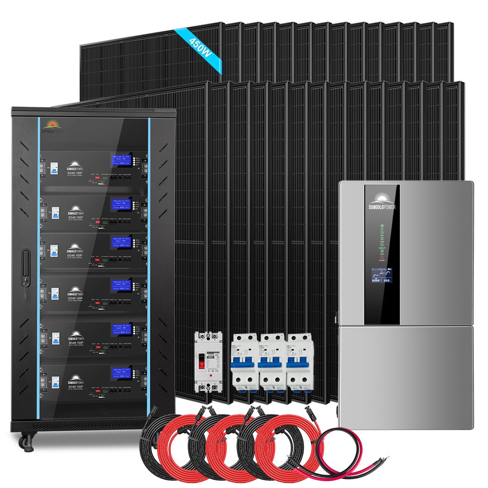 Hybrid Solar Kit 11.4KW 48V Split Phase 30.72KWH Lithium Battery 28 X 450 Watt Solar Panel SGH-11N3E - Energize Trek