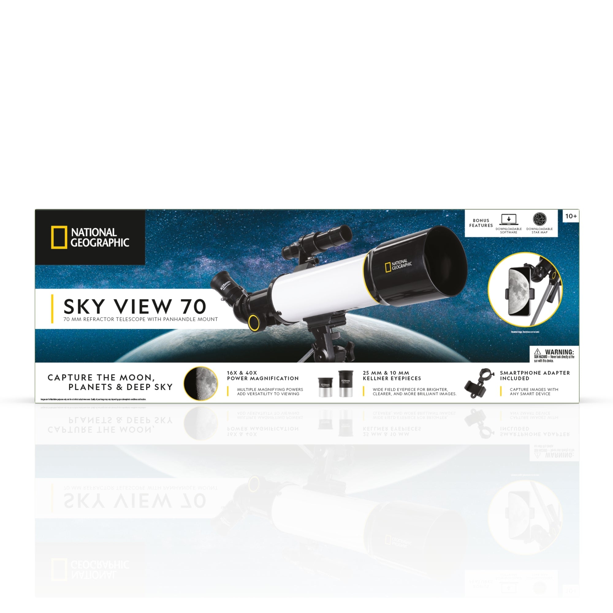 SKY VIEW 70 70mm Refractor Telescope with Panhandle Mount - Energize Trek