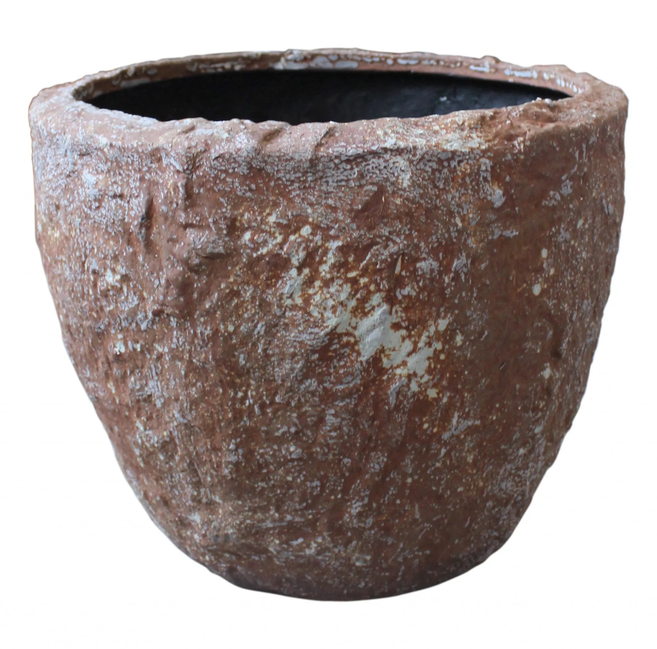 Set of Three 21" Brown Stone Indoor Outdoor Round Pot Planter - Energize Trek
