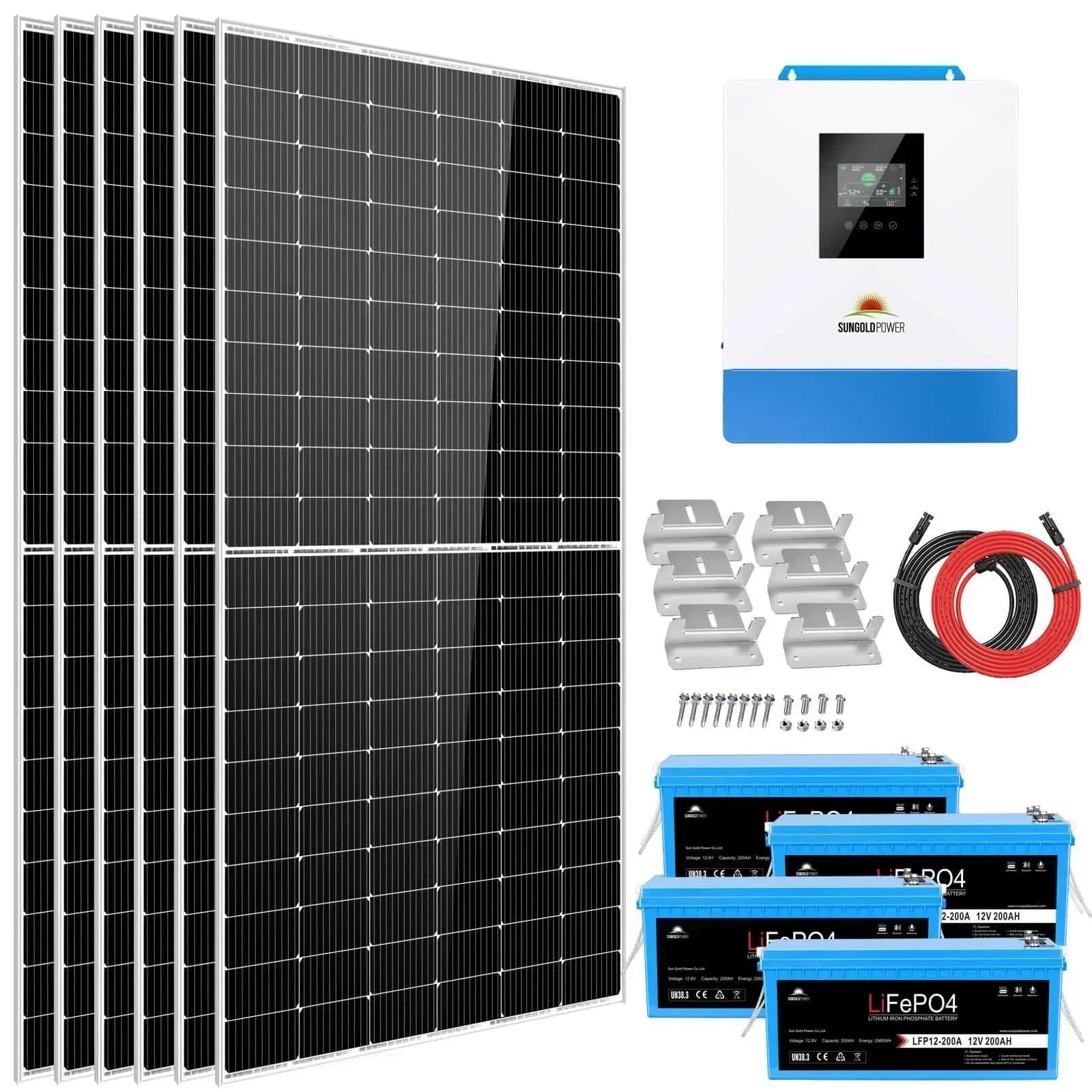 Solar Kit 5000W 48V 120V output 10.24KWH Lithium Battery 2700 Watt Solar Panel SGK-5PRO - Energize Trek