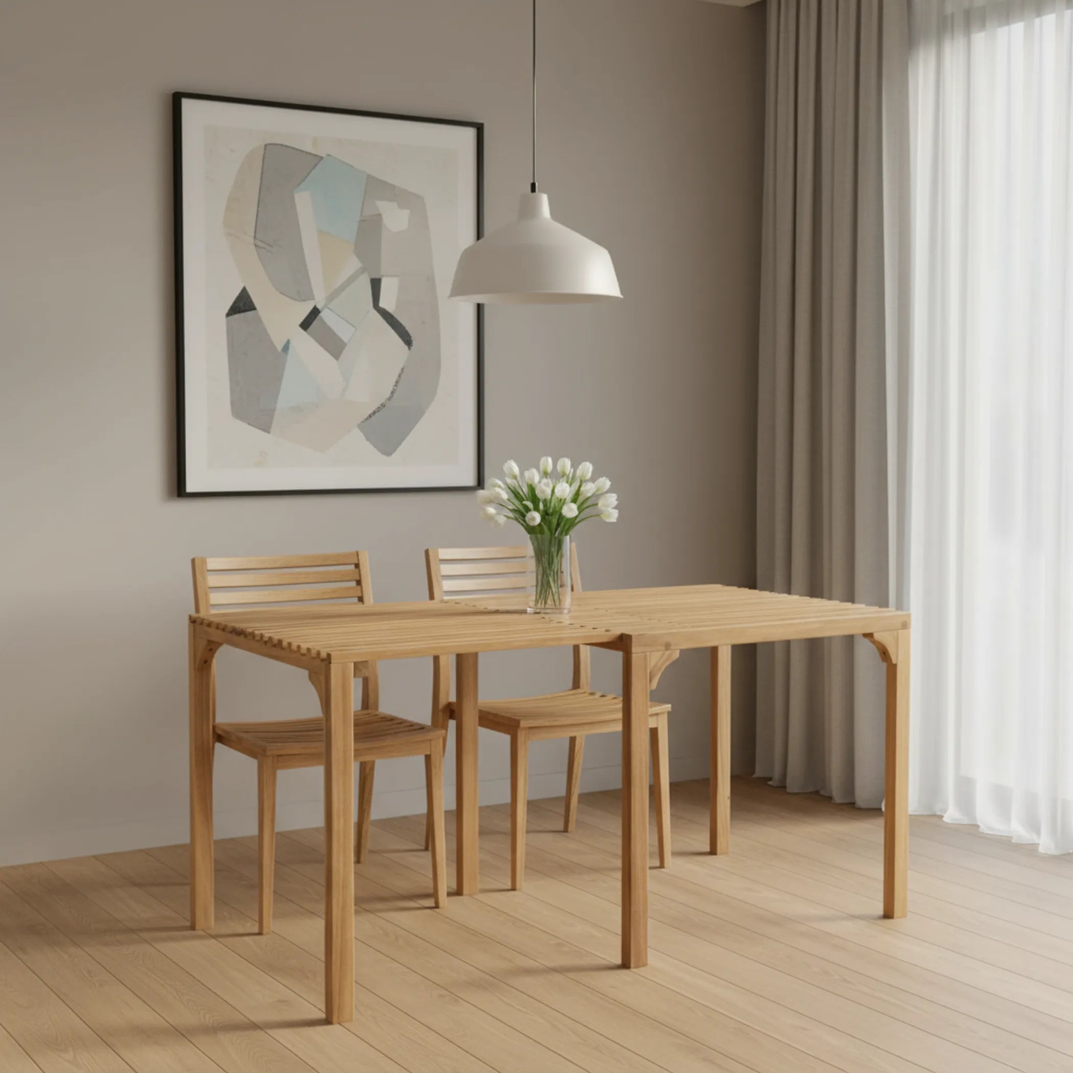 Solid Wood Extendable Outdoor Dining Table