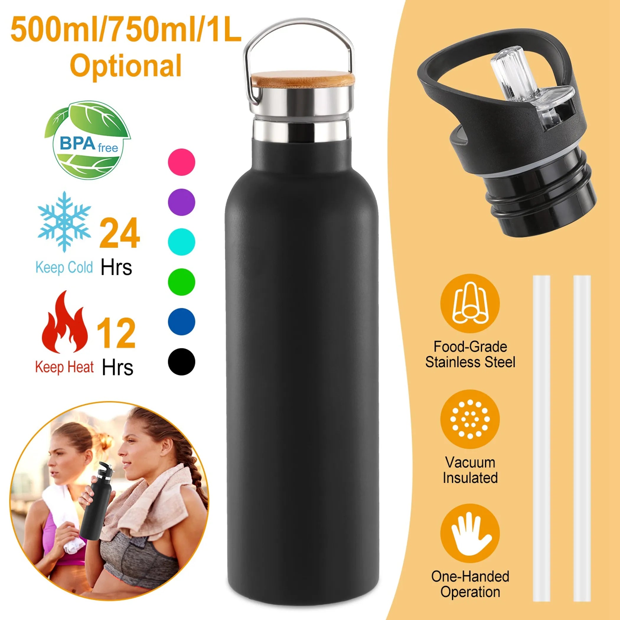 Sports Water Bottle Stainless Steel Vacuum-Insulated Drinking Cup - Energize Trek