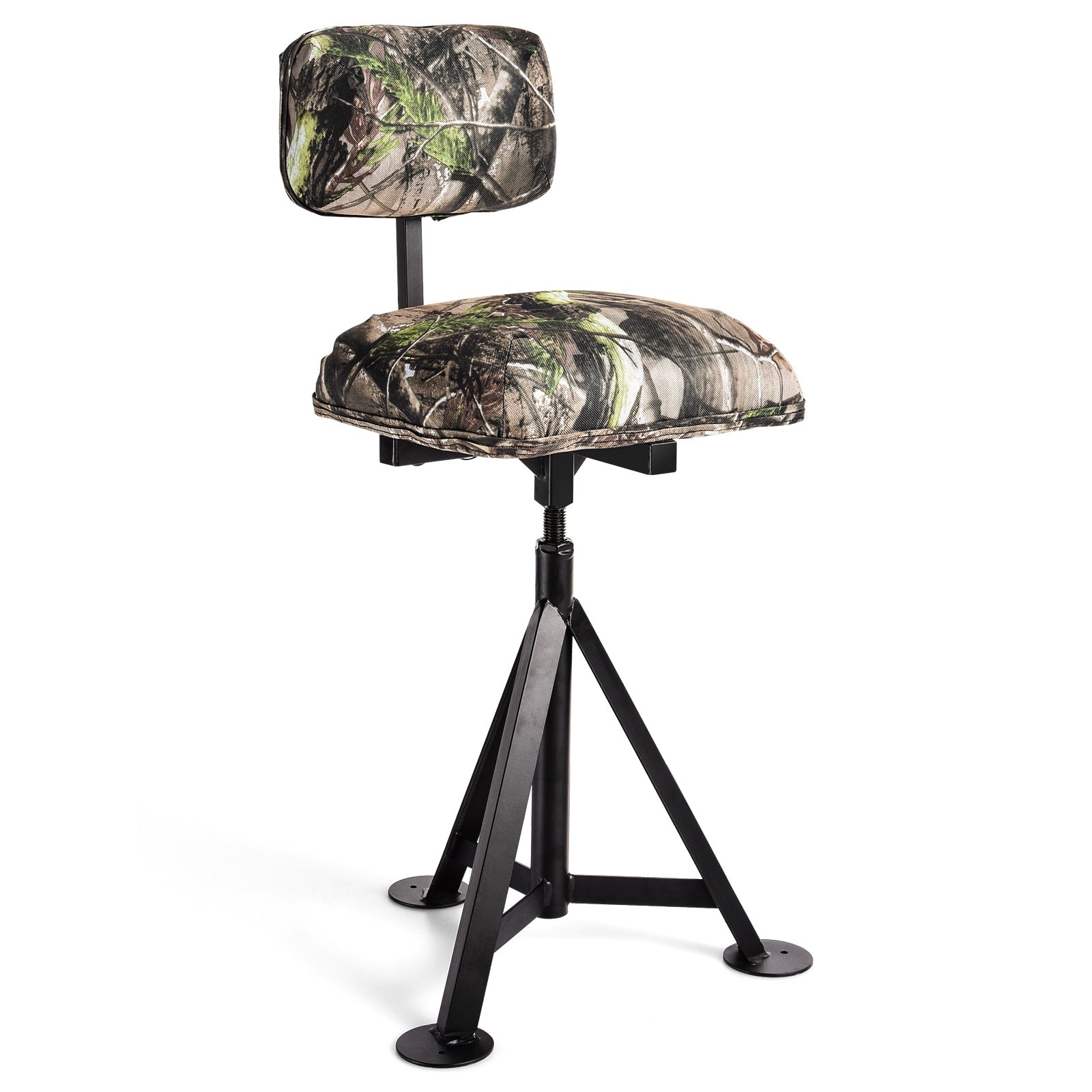 Swivel Hunting Chair Tripod Blind Stool with Detachable Backrest - Energize Trek